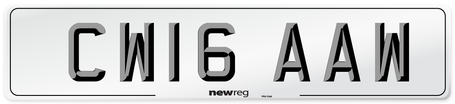 CW16 AAW Number Plate from New Reg
